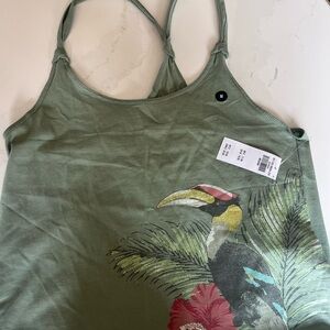 Hollister Green Sleeveless Camisole with Graphic Design